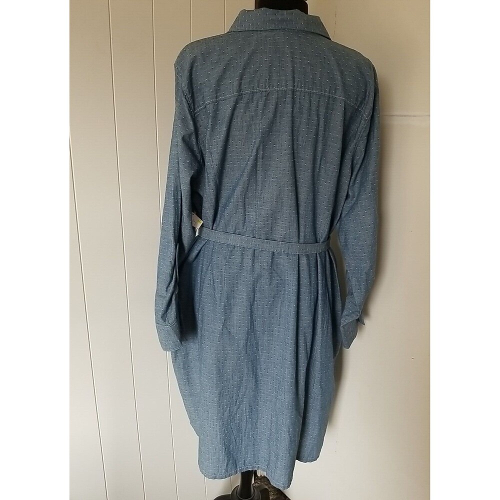 Basic Editions Shirt Dress Womens Size 2X Blue Chambray Button Up New - Picture 7 of 12